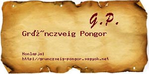 Grünczveig Pongor névjegykártya